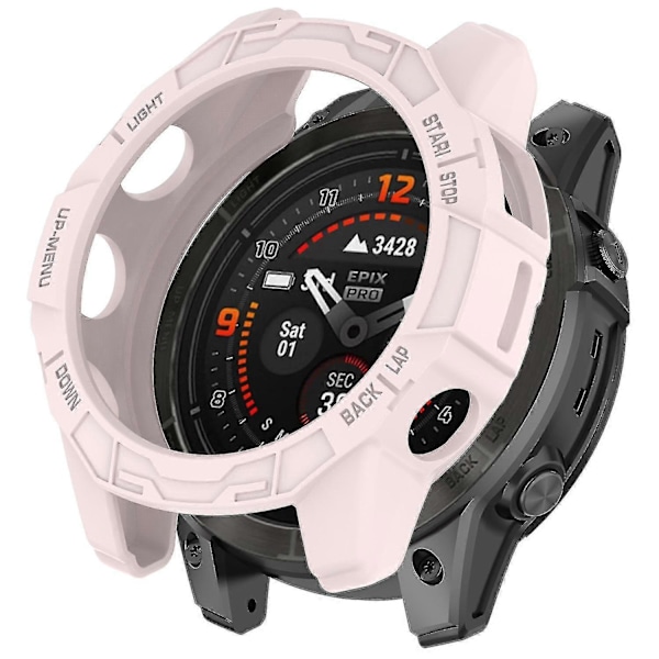 TPU-armbandsfodral för Garmin Epix Pro 51mm/(gen 2) 51mm /fenix 7x Pro / 7x, Repskyddande ihåligt fodral (FMY) Light Pink