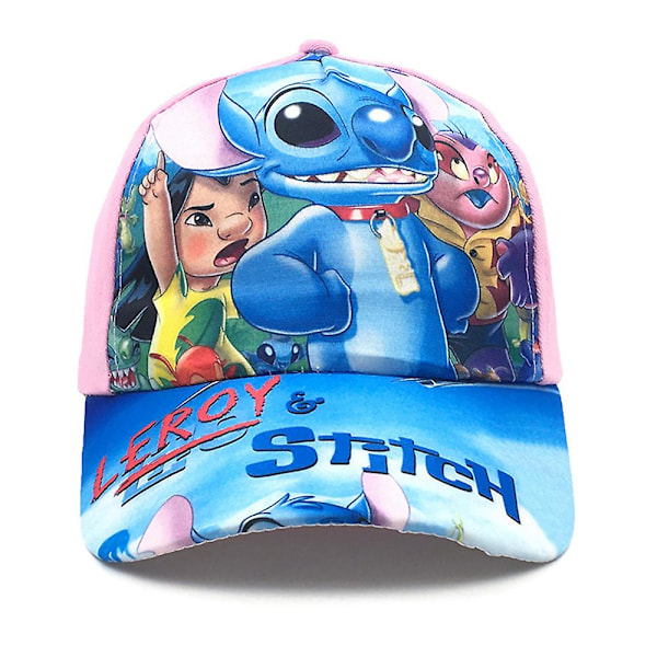 Lilo & Stitch -painatuslippis pojille ja tytöille, säädettävä lasten piirroslippis, lippahattu, joululahja (FMY) Pink