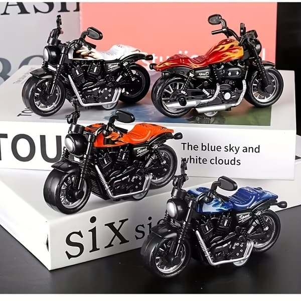 Motorcykelleksak i legering med pull-back-funktion, simuleringsmodell, prydnad, grossist (FMY) Orange