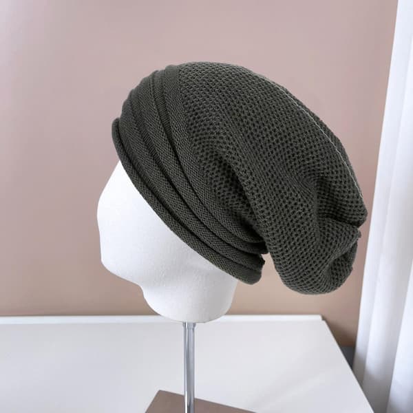 Unisex Hætte Til Efterår/Vinter - Løstsiddende, Ensfarvet, Uden Skygge, Strikket, Elastisk, Blød, Varmt, Normal Pasform, Vaskbar (FMY) Dark grey One Size
