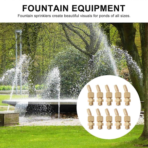 10 kpl 1/8 tuuman DN6 suihkusuuttimet, universaali vesihuppu suutin maisemointi puutarha puutarha (FMY) brass color