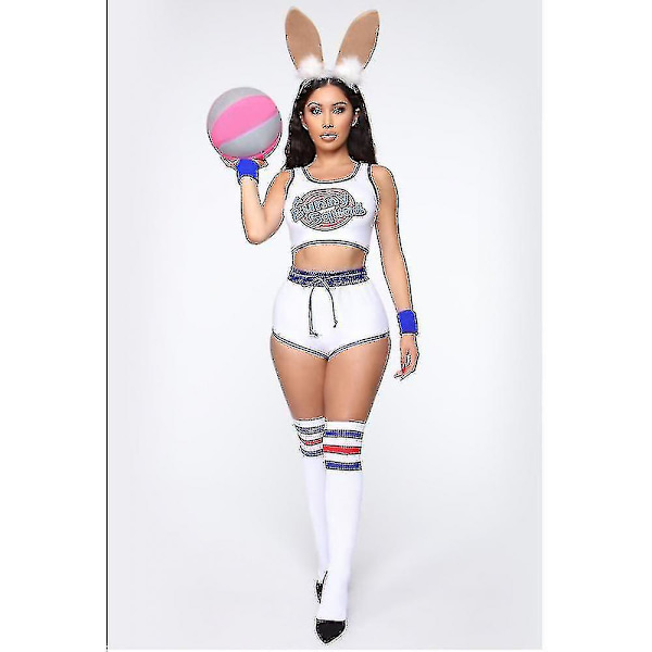 Space Lola Bunny -jänis Cosplay-asu Tytöille Halloween-juhliin Naisten Cheerleader-asu (FMY) S