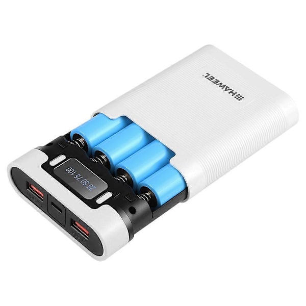 DIY 18650 Power Bank 4 paikkaa 18650 akun kotelo akun lataus ulkokotelo tarvikkeet (FMY) White 11.50X8.00X2.50CM