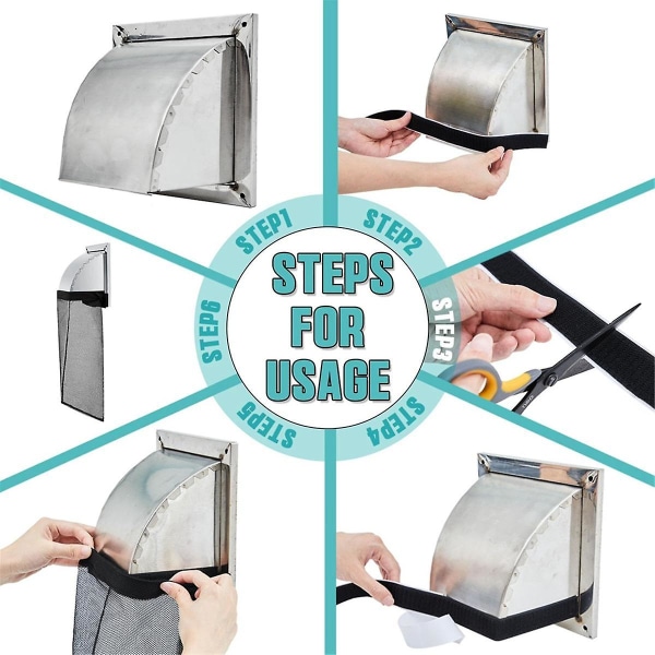 6 stk Støvfnugpose til udluftning udvendig tørretumbler Fnugfælde tørretumbler fnugdæksel til udendørs udendørs Capturin (FMY)