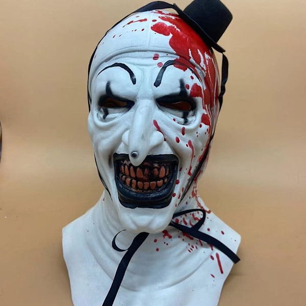 Terrifier 2 Art the Clown Pelottava Naamio Halloween-juhliin naamiaisiin Kauhumaskit (FMY) Red