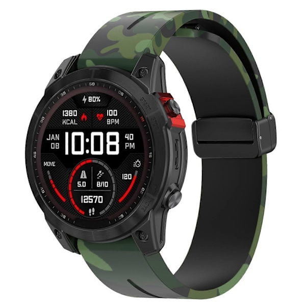 Tyyppi G Garmin Tactix 7 Pro/Fenix 7X/6X/6X Pro/5X Plus Musta Solki Kellon Ranneke 26mm Silikoni (FMY) Multicolor Style B