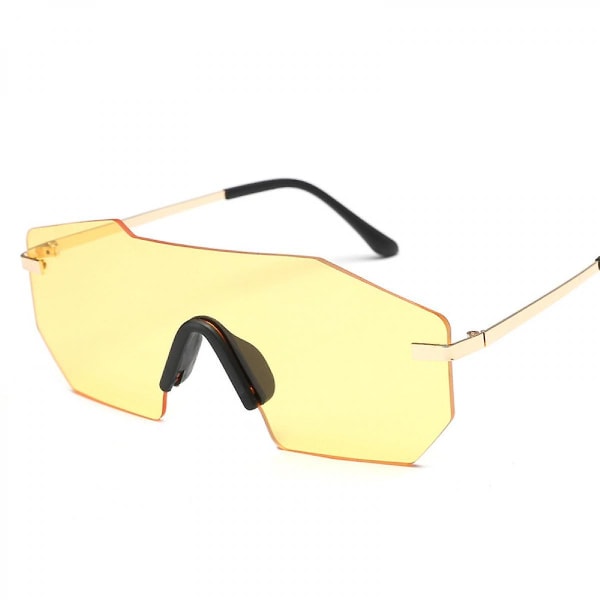 Overdimensjonerte speilløse, rammeløse solbriller i ett stykke for kvinner, menn (FMY)