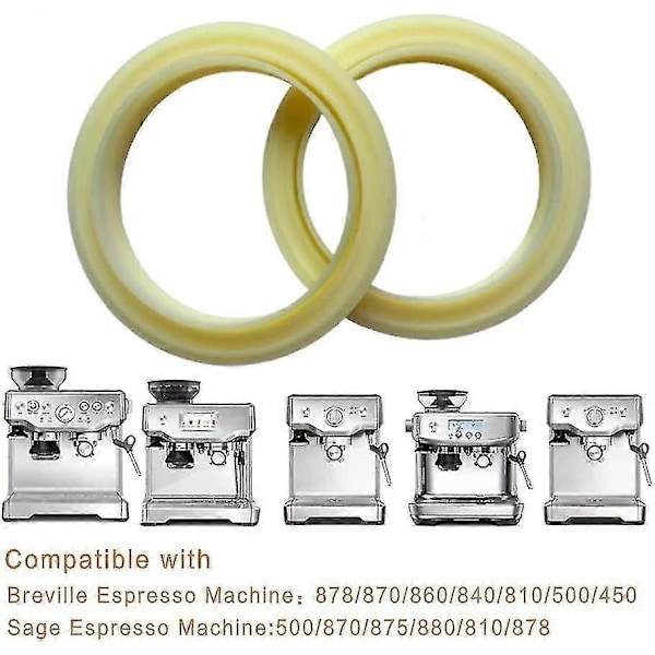 Breville Espressokoneelle 878/870/860/840/810/500/450 - 2 kpl Uuttopään Tiiviste - 54mm Silikoninen Höyryrengas Varaosa Ha (FMY)
