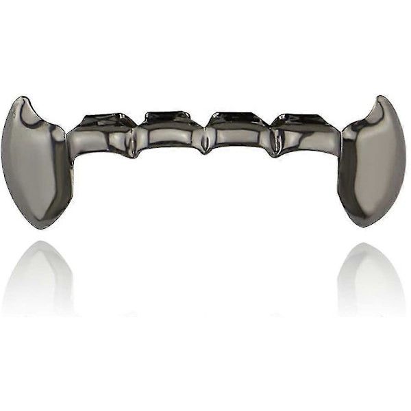 18k Guldpläterade Grillz Vampyr Dracula Tänder Grillz 2st Enkla Huggtänder Och 6 Nedre Grillz Set (FMY)