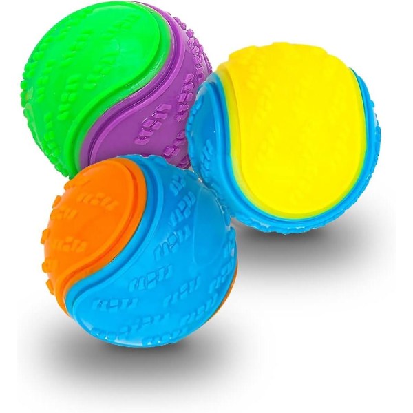 3 st Pipande hundboll, Scooby Doo hundboll leksak Tänderrengöring Valp Interactive Chew Durable Toy (FMY) yellow-purple-orange