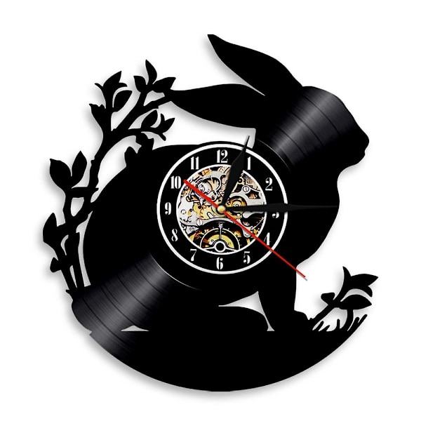 Music Vinyl Record Wall Clock - Bunny Nostalgic Retro Wall Clock -  Vinyl Clock - Living Room Wall Decor - Unique Gifts for Music Lover  (FMY)