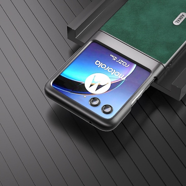 Abeel til Motorola Razr 40 Ultra 5g tekstureret telefontaske Stødsikker Pu-læderbelagt pc-bagcover (FMY)