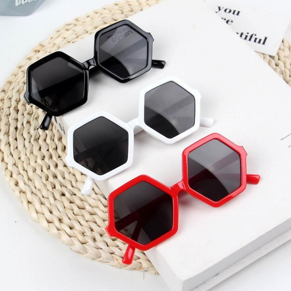 Children's Sunglasses Personality New Boys And Girls Six-sided Diamond Sunglasses Anti-ultraviolet Baby Fashion Glasses Trendy (FMY)