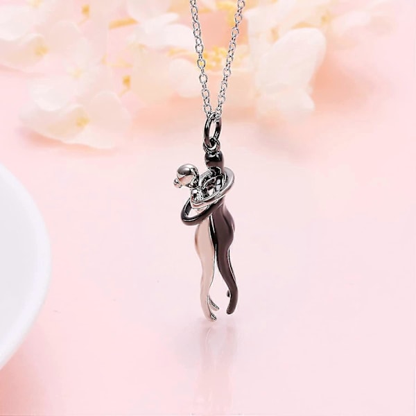 Halauspari S925 Sterling Hopea Halauskaulakoru Rakastettu Koru Hänelle Ja Hänelle, Rakastaja Ystävänpäivälahja/YY  (FMY) Rose Gold and Silver