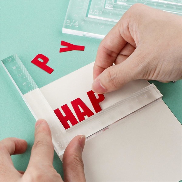 7 stk/sett Papirkorthjørner Hjelpere Posisjoneringsverktøy Scrapbooking Akryllinjaler for å lage oppstillingskortlag (FMY)