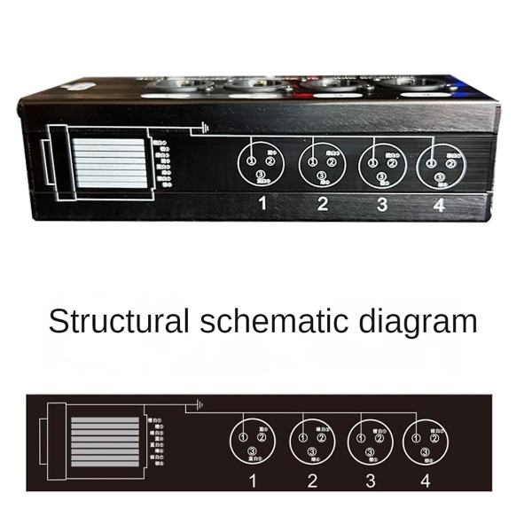 1 stk 4-kanals 3-pin XLR lyd- og DMX-nettverkskabelforlenger, DMX512 nettverkssignalforlenger, hunn (FMY)