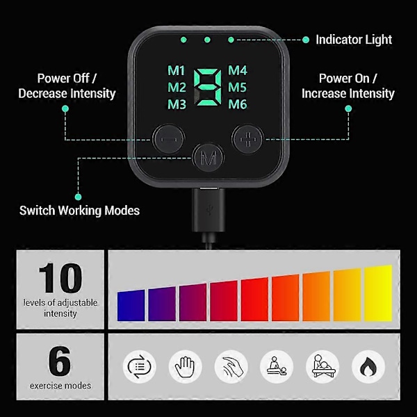 Smart EMS Magtränare Muskelstimulator Toner Fitness Vibrations Midjebälte Kroppsslimmande Bälte Elektrisk Viktminskning Unisex (FMY) blue
