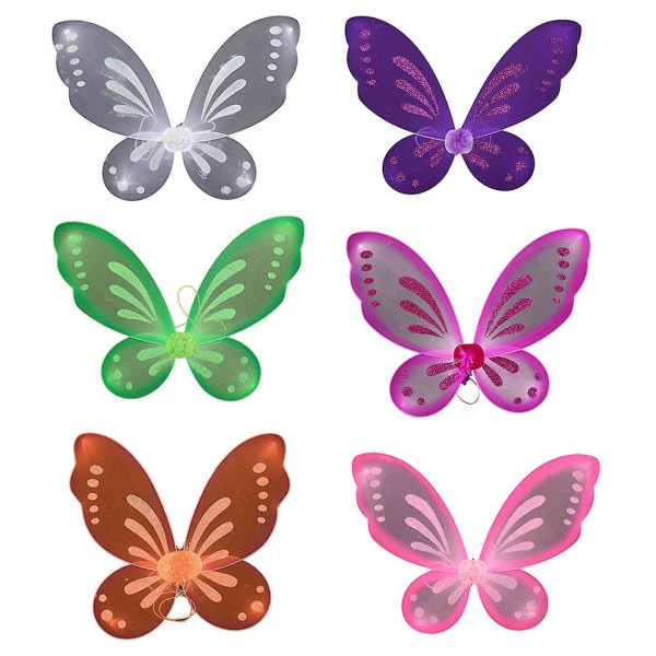 Perhosen keiju siipi Butterfly Wing -pukeutuminen Syntymäpäiväjuhla suosii puku Halloween Angel Wing lapsille Party S (FMY)