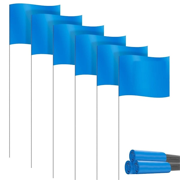 Markering Flaggor Markör Flaggor för Gräsmatta 30 Pack, PVC Små Flaggor, Markering Flaggor Gräsmatta Flaggor, Trädgårdsflaggor  (FMY) Blue