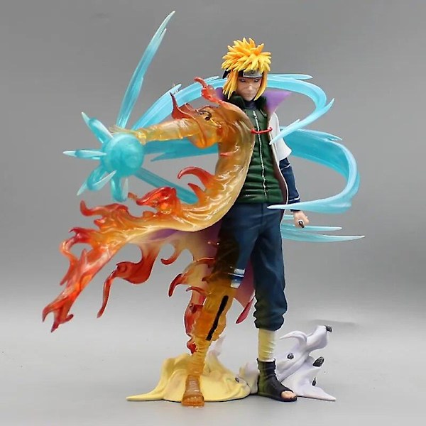 26cm Naruto Namikaze Minato Anime Figurer Gk Figurine med LED Pvc Statue Rasengan Dekoration Samleobjekt Model Børnelegetøj Gave (FMY) 26cm Namikaze Minato no box