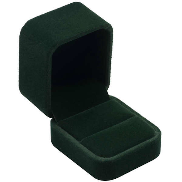 Klassisk fløyelsforlovelsesringboks, ørepynt-etui, gaveboks (FMY) Green