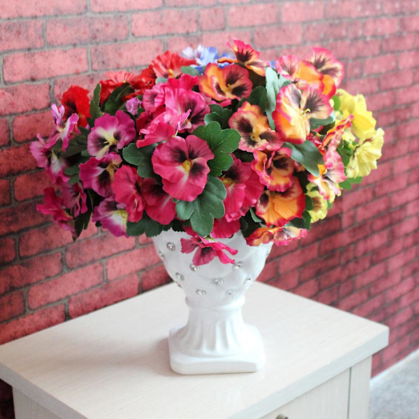 Sinknap 1 stk Kunstig Blomst Stemorsblomst Hage DIY Scene Fest Hjem Bryllup Håndverk Dekorasjon (FMY) Grey 16cm