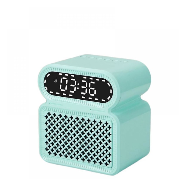 Fm-klockradio med Bluetooth högtalare, väckning till alarm eller radio, lättläst LED-vit display, enkel att använda, lätt att läsa (blå) (FMY)