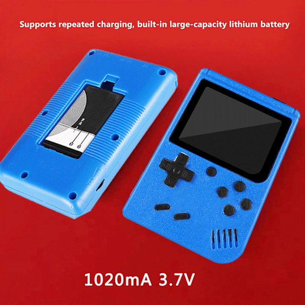 Retro Håndholdt Videospillkonsoll Gameboy Med Innebygd 400 I 1 Klassiske Spill, Helt Ny (FMY) Blue