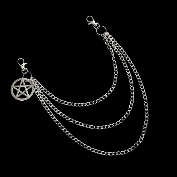 Punk Housut Ketju Pentagram Avaimenperät Miehille Naisille Jean Housut Biker Ketjut Harajuku Goth Korut Gothic Rock Accessories (FMY)