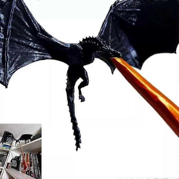 Dragon Book Nook, Dragon Flame Book Nook, Dragon Bokstöd, Dragon Dekoration (FMY) blue flame with light