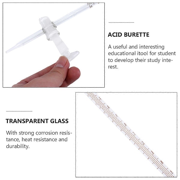 1 st Syra Burett Kemiskt Laboratorieglas Instrument för Högstadiet (FMY) Transparent 49.50X5.00X2.00CM