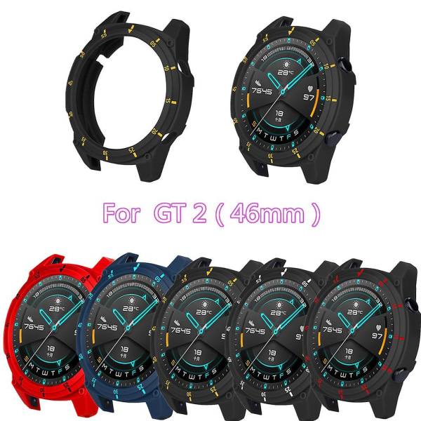For Watch Gt2 46 mm Shell Soft Clear Screen Protector Case Bumper-dekselhus (FMY)