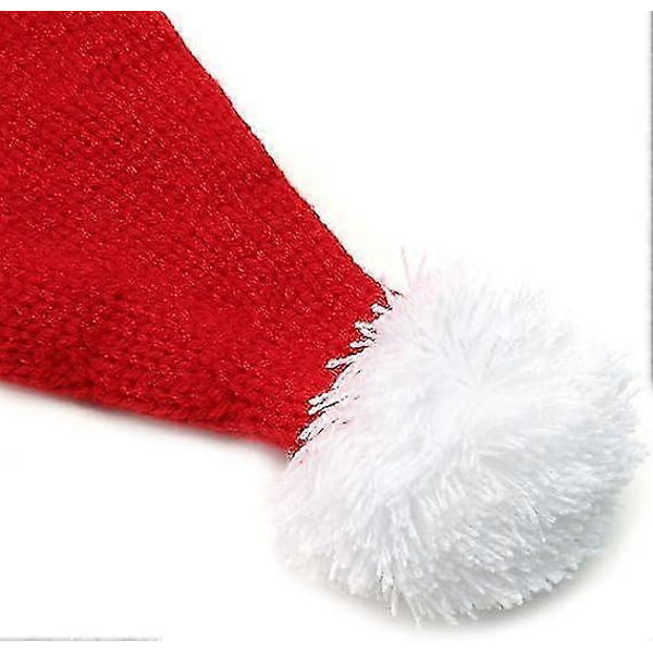 Joulupukki-hattu Joulu Beanie Hat Xmas Party Hat Punainen Neulotu Hattu Lakki Aikuisten Naisille Miehille, 1kpl (FMY)