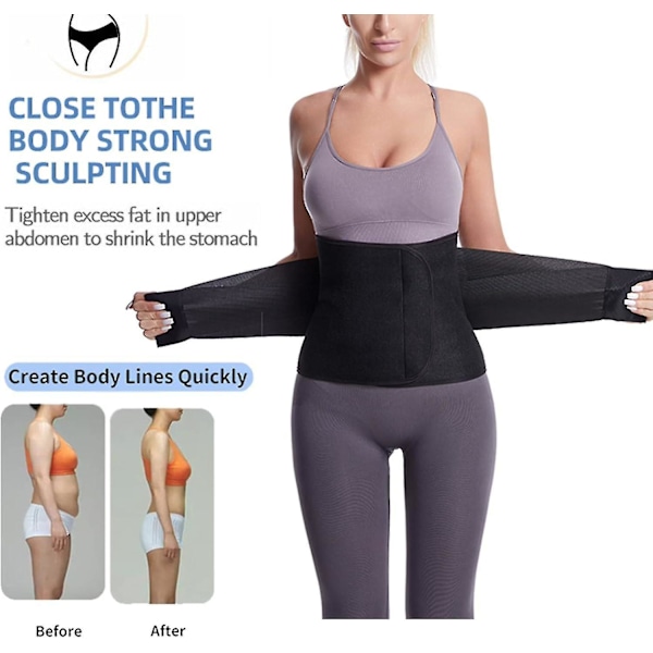 Postpartum Mavebånd - C-sektion Mavebinder Wrap Abdominal Binder til Gendannelse efter Operation - Spændbånd til Tummy-tuck (FMY) Black L