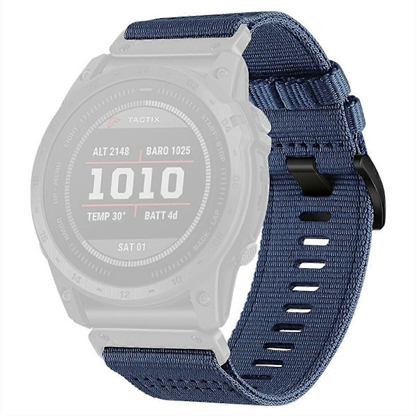 Klockarmband för Garmin Fenix 8 51mm/ Enduro 3/ Instinct 2X Universal 26mm Snabbfäste Nylon Canvas Klockarmband (FMY) Blue