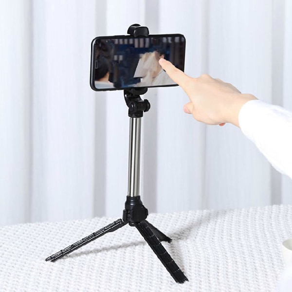 Teleskopisk folde Selfie Stick Livestreaming Universal Phone Tripod Bracket (FMY)