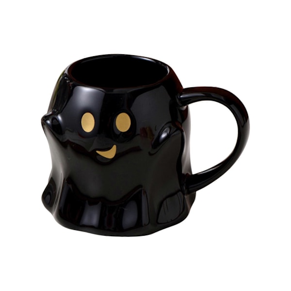 14oz Halloween Spøkelseskopp Søt Keramisk Spøkelseskopp Koselig Spøkelsesdekorasjon Skummel Spøkelseskopp Ghostface-kopp Kaffebeger for Voksne Barn Kvinner (FMY) Black One Size