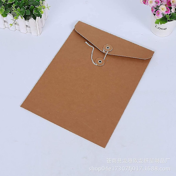 Kraft String File Folder Filing Envelope Project File Jacket Document Letter Organizer Flat-no Expan  (FMY)