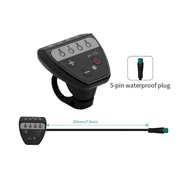 Elektrisk Cykel 36V48V LED G20 Mätarkontrollpanel Display för Ebike 5 Pin Vattentät Kontakt (FMY) Black