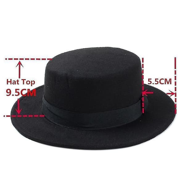 Hatte Uld Boater Flat Top Hat Kaffe (FMY)