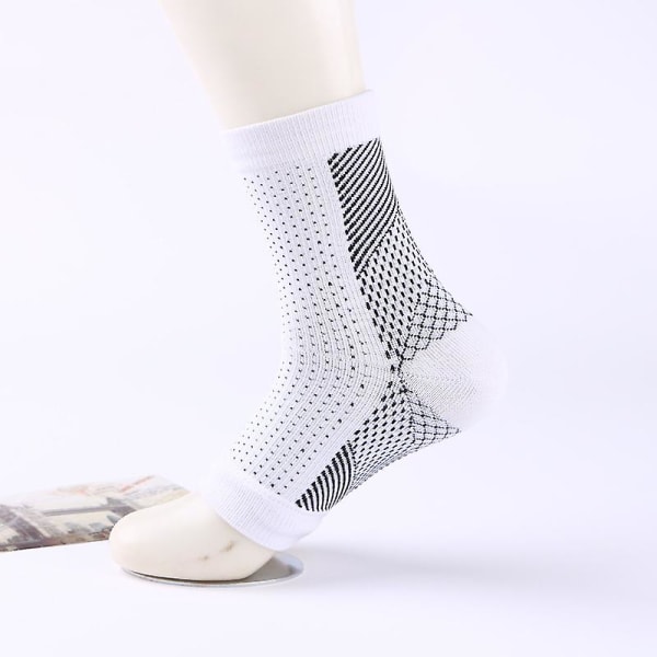 2 kpl Naisten miesten rauhoittavat sukat neuropatiaan, nilkkakompressioon, rauhoittava sukka, valkoinen (FMY)