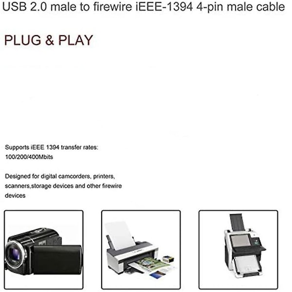 USB-uros-Firewire-liitäntä (4-napainen mini) Firewire-sovitin (FMY)