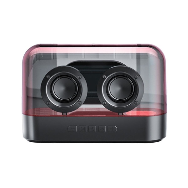 Colorful Lights Trådlös Bluetooth högtalare Glaserad Färgglad multifunktionssubwoofer Desktop Volym Plug-in-högtalare, svart (FMY)