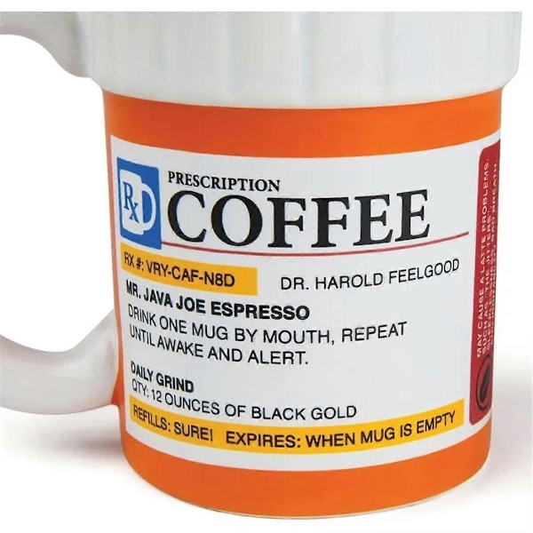Keramisk Kaffekopp, Medicinflaska Modellering Mugg, Receptbelagd Kaffemugg, Keramisk Pillerflaska Kopp, Uni (FMY) As Shown