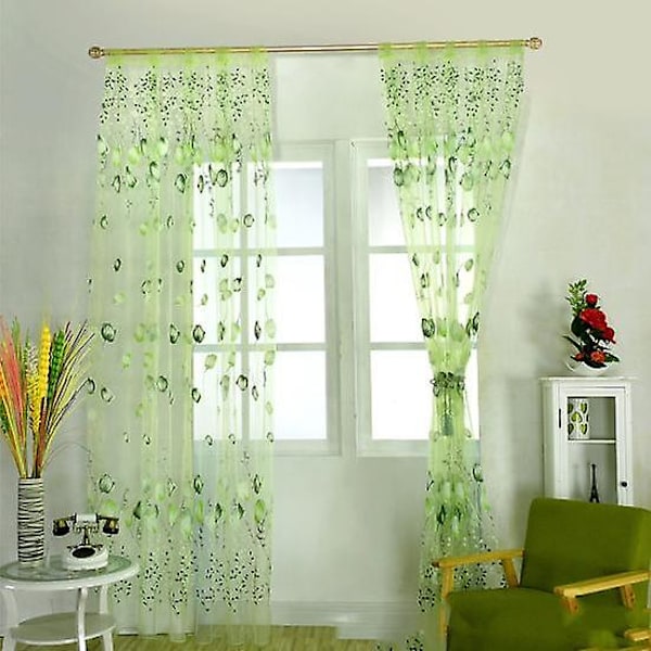 Nyttig Tyllgardin Vaskbar Tynn Polyester Glatt Overflate Transparent Gardin for Innendørs (FMY) beige
