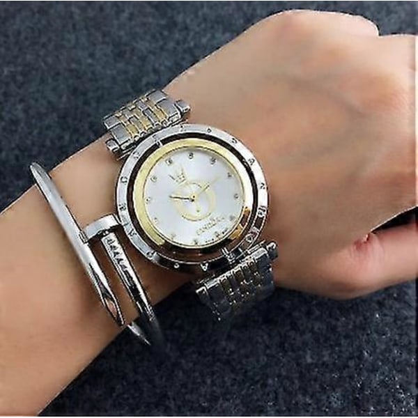Kvinners Rotatable Casual Klokker Kvinner Rotatable Casual Klokker Dame (FMY) Silver Gold