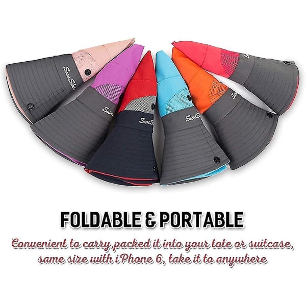 Kvinners Solhatt Sommer Bøttehatt UV-beskyttelse Foldbar Mesh Bredbrem Hatter For Strand Utendørs Fiske Reise Fotturer  (FMY) Blue