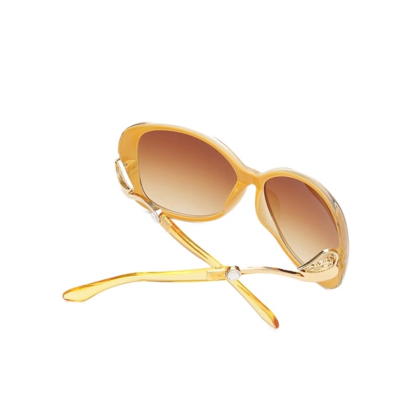 Aveki Vintage Cat's Eye solbriller for kvinner 100 % UV-beskyttelse Klassisk retro designerstil, gul (FMY)