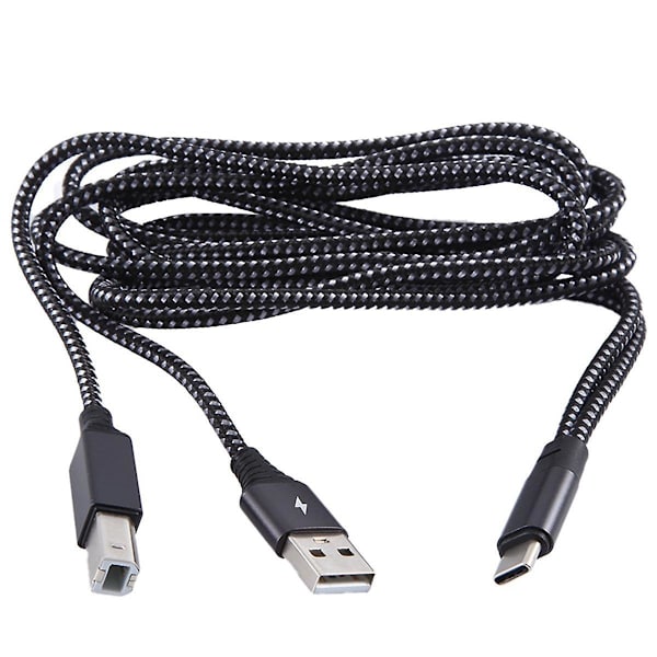 2-i-1 USB-skrivarkabel USB-C till MIDI-kabel USB Typ C till USB B MIDI-kabel för musikinstrument, piano, MIDI-tangentbord (FMY)