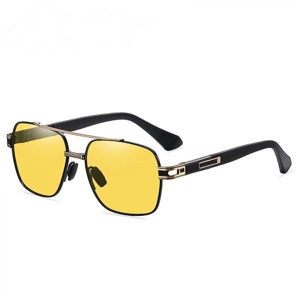 Polariserade solglasögon för män/kvinnor Uv-skydd metallbåge fyrkantiga retro solglasögon (FMY)